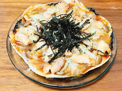 簡単ヘルシー照り焼きチキンのピザ♫